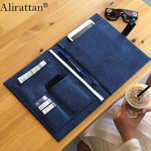 Alirattan New ID Card Holder File Folders 2022 Fashion High Quality Ostrich Snake Pattern Briefcase Book Case Folding Bag 2024 - buy cheap
