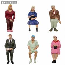 6pcs/12pcs G scale Model Figures 1:22.5-1:25 All Seated Painted People Model Railway P2511 2024 - buy cheap
