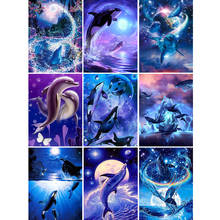 5D DIY Diamond Painting Sea Animals Dolphin Kit Full Drill Embroidery Mosaic Art Picture of Rhinestones Gift Home Decoration 2024 - buy cheap