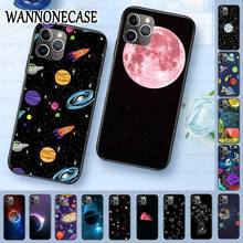 silicone Soft Phone Case For iphone 11pro 5s 6s 7 8plus x xs xr xsmax coque Cellphones New Planet Space Pink Moon Spaceman 2024 - buy cheap