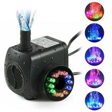 Aquarium Water Pump Garden fountain Water Oxygen Pump Aquariums Oxygen Pump With 12 LED Light Fountain Maker 15W 800L/H 2024 - buy cheap