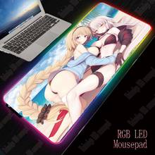 XGZ Sexy Girl Beach RGB Large Gaming Mouse Pad Gamer Led Computer Mousepad Big Mouse Mat with Backlight for Keyboard Desk Mat 2024 - buy cheap