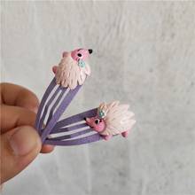 2PCS New Cute Cartoon Hedgehog BB Clips Girls Hair Accessories Kids Hairpins Children Headwear Baby Hair Clips Headdress 2024 - buy cheap