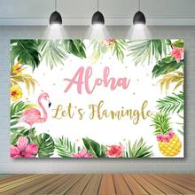 Let's Flamingo Birthday Backdrop Girls Tropical Flamingle Birthday Party Decor Hawaiian Summer Aloha Pool Party Banner Supplies 2024 - buy cheap