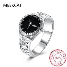 Высокое качество 925 стерлингового серебра кольца для мужчин и женщин, женские часы в форме Cz Кристалл Марки Infinity Ring Bague Серебро 925 Anillos Mujer 2024 - купить недорого