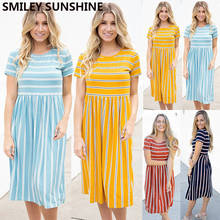 Shirt Dress Women Female Midi Wrap Dress Stripe Ladies Clothing 2021 Dresses Women Casual Summer Women's Clothes Vestidos Mujer 2024 - buy cheap