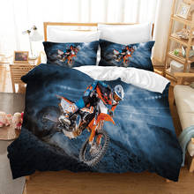 Yi chu-conjunto de cama 3d com tamanho duplo, conjunto de capa de edredom e fronha, impressão em motocicleta, para meninos e adultos 2024 - compre barato