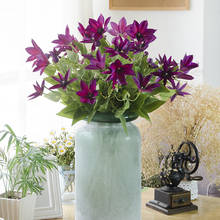 Flor de loto de seda Artificial con hojas para hogar, hotel, boda, mesa decorativa 2024 - compra barato