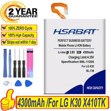 Bateria 100% original hsabat de 4300mah para lg justa 2, k10 2018, partes, k30, k11 + 2018, l413dl x410 x410e x410l x410s x410x 2024 - compre barato