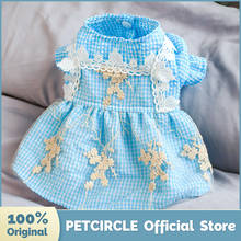 PETCIRCLE Dog Dresses Vintage Lace Blue Check Dress Fit Small Dog Puppy Pet Cat All Seasons Pet Cute Costume Dog Clothing Skirt 2024 - buy cheap