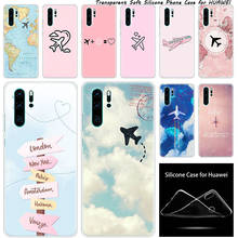 Funda de silicona suave de lujo para avión de viaje mundial, para Huawei NOVA 3, 3i, 5, 5i, P20, P30 Pro, P9, P10, P8 Lite, 2017 P, Smart Z Plus, 2019 2024 - compra barato