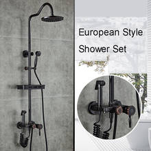 Luxury Bathroom Black Round Rain Shower Set, Shower Faucet Bath & Shower Faucet Set, Wall Mounted 2024 - buy cheap