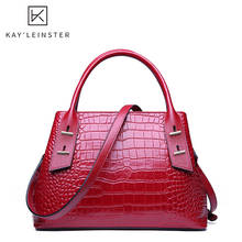 Genuine Leather Women Handbags Tote Bag Designers Crocodile Printed Shoulder Bags Female Luxury Simple Crossbody Purse 2024 - buy cheap