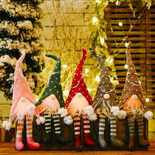 Natal sem rosto gnome santa boneca pingente árvore de natal pendurado ornamentos para casa festa presentes boneca decoração 2021 ano novo 2024 - compre barato