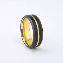 Classic 8mm Party Anniversary Wedding Band Male Men's Jewelry Fashion Rings Stainless Steel Gold Black Color 2024 - buy cheap