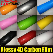 Premium quality Free Shipping 4D Carbon Fiber Vinyl Film 3M Car Sticker Waterproof DIY Car Styling Color Wrap Vinyl Film 2024 - buy cheap