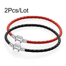 2Pcs High Quality PU Leather Chain Bracelets Fit Original DIY Beads Charm Bracelet For Women Jewelry Making Gift Special Offer 2024 - buy cheap