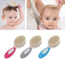 Escova de cabelo para bebês, escova massageadora para recém-nascidos de lã natural 2024 - compre barato