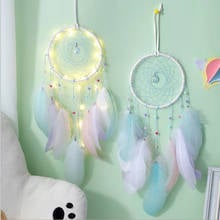 Colored Feather Crafts Dreams Catcher Wind Chimes Handmade Dreamcatcher Net for Wall Hanging Car Home Festival Party Decor Gift 2024 - buy cheap