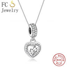 FC Jewelry 925 Sterling Silver Letter Mom Clear Zirconia Crystal Love Heart Pendant Necklaces Women Femme Chain Choker Trinket 2024 - buy cheap