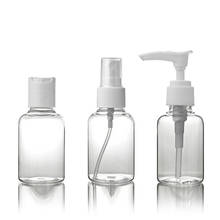 Mini garrafa com spray, de plástico, transparente, vazia, 50ml/75ml, recarregável, cosmética, recipiente vazio, viagem essencial, 1 peça 2024 - compre barato