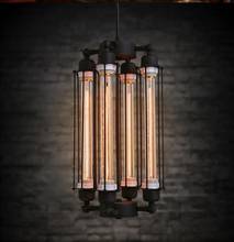 American retro industrial style creative restaurant bar club cafe single-headed multi-headed loft iron flute chandelier 2024 - buy cheap