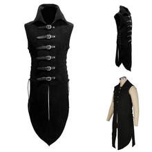 Gótico dos homens smoking colete medieval vintage sem mangas steampunk vitoriano terno coletes masculino festa de halloween retro cosplay trincheira 2024 - compre barato