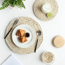 20cm/30cm/40cm Round Woven Placemat Pot Pad Heat-resistant Corn Fur Table Mat Cup Coaster Home Kitchen Supplies 2024 - buy cheap