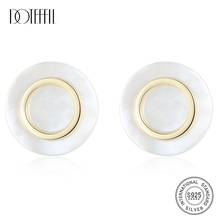 DOTEFFIL Earrings Natural Freshwater Pearl Round 925 Sterling Silver Sea Shell Pearl Stud Earring For Women Jewelry Wedding/Gift 2024 - buy cheap