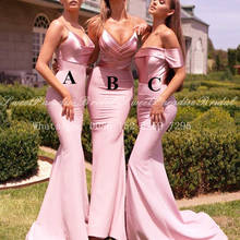 Mermaid Pink Bridesmaid Dresses For Women SDpaghetti Strap Customize Long Sweep Train Wedding Party Dress Prom Gown 2024 - buy cheap