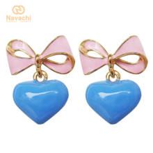 Navachi Love Heart Colorful Enamel Ear Hoop Earrings Wholesale Free Shipping SMT2894 2024 - buy cheap