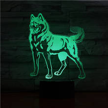 Luz noturna 3d de animal com 7 cores, luz para decoração de casa, lâmpada de visualização incrível, ilusão de decoração de quarto 1453 2024 - compre barato