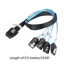 Mini Cable de SFF-8087 a 4 SATA de 0,5 m/1m, SFF8087, 36P a 4 SATA, 7P, 12Gbps, envío directo 2024 - compra barato