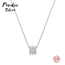 Модное Очаровательное ожерелье PANDOO из стерлингового серебра с оригинальной копией 1:1, современный стиль, свежее и элегантное универсальное женское ожерелье, роскошные ювелирные изделия, подарки 2024 - купить недорого