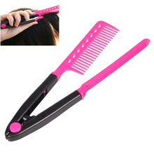 1PC V Type Hair Straightener Comb Washable Folding Hair Anti-Static Brush Portable DIY Salon Haircut Hairdressing Styling Clip 2024 - buy cheap