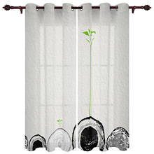 Sapling Vitality Wall Valance Window Curtains For Living Room Bedroom Kitchen Home Luxury Youth Room Treatment Window Curtains 2024 - buy cheap
