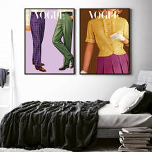 Vintage Fashion Purple and Green Pants Posters Prints Art Canvas Painting Nordic Style Fashion Woman Wall Pictures Home Decor 2024 - buy cheap