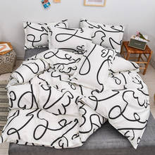 Abstract Style Bedding set，220x240 Duvet Cover With Pillowcase, 210x210 Quilt Covers ,Black and White Blanket Cover,king Bed Set 2024 - buy cheap