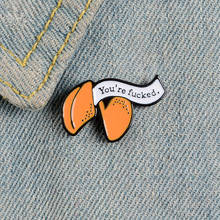 White Banner You're F... Enamel Brooch Orange geometry Lapel Pin Shirt Bag Funny Badge Jewelry Gift For Friends 2024 - buy cheap
