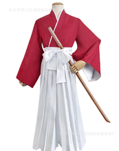 Rurouni kenshin cos himura kenshin anime quimono cosplay homem dos desenhos animados mulher traje conjunto completo superior + cinto calças 2024 - compre barato