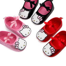 Sapatos de bebê com desenho, calçado fofo e novo sola macia para crianças pequenas, primeiros passos, meninas, sapatos de princesa 2024 - compre barato