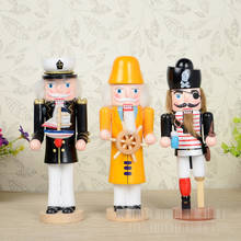 Free shipping Movable puppets 25 cm pirate captain navy Nutcracker puppet soldiers, wood hand-painted walnut Christmas gift D318 2024 - buy cheap