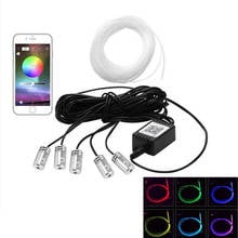 5 in 1 RGB LED Car Interior Fiber optic Dash Board Door Atmosphere Light Source Smart phone App control PMMA cable DIY 2024 - buy cheap