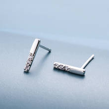 Mini pendientes de palo de cristal para mujer, aretes de plata esterlina 100% 925, elegantes, joyería de plata 2024 - compra barato