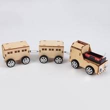 Kit quebra-cabeça de trem de madeira elétrico, faça você mesmo, modelo 3d de figura científica, brinquedo de montagem de carro, presentes 2024 - compre barato