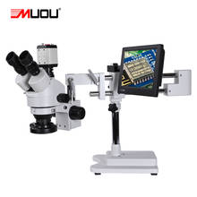 Continuous zoom 3.5-90X  Double Boom Stand Greater scope Trinocular Stereo Microscope HD Camera USB HDMI VGA 8-inch LCD display 2024 - buy cheap