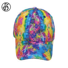 FS 2021 трендовая бейсбольная кепка с принтом «Tie-dye», уличная Кепка в стиле хип-хоп для женщин и мужчин, летняя туристическая кепка, шляпа для водителя грузовика 2024 - купить недорого