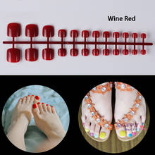 Nail Adhesives Included 5 Sets/bag Toe Short False Nail Tips Candy Color Toe Nails Full Cover Foot Fake Nails Art Tips 2024 - buy cheap
