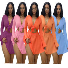 S-2XL Spring Mini Dress Women Full Sleeve Bodycon Night Club Party Bandage Street Beach Dresses Vestidos New 2021 2024 - buy cheap