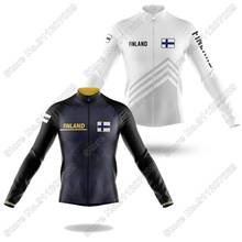 Jersey de ciclismo para hombre, ropa de ciclismo de manga larga, camisetas para bicicleta de carretera, uniforme MTB, Maillot, Finlandia, 2021 2024 - compra barato